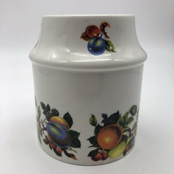 Vintage Ellgreave Genuine Ironstone Wood & Sons England Ceramic Tea Jar Fruit - Picture 1 of 10